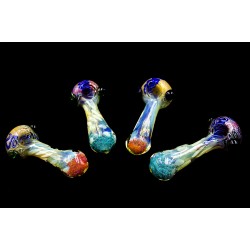 4.5" 116gr. Head & Bottom Colored Fumed Glass Pipe