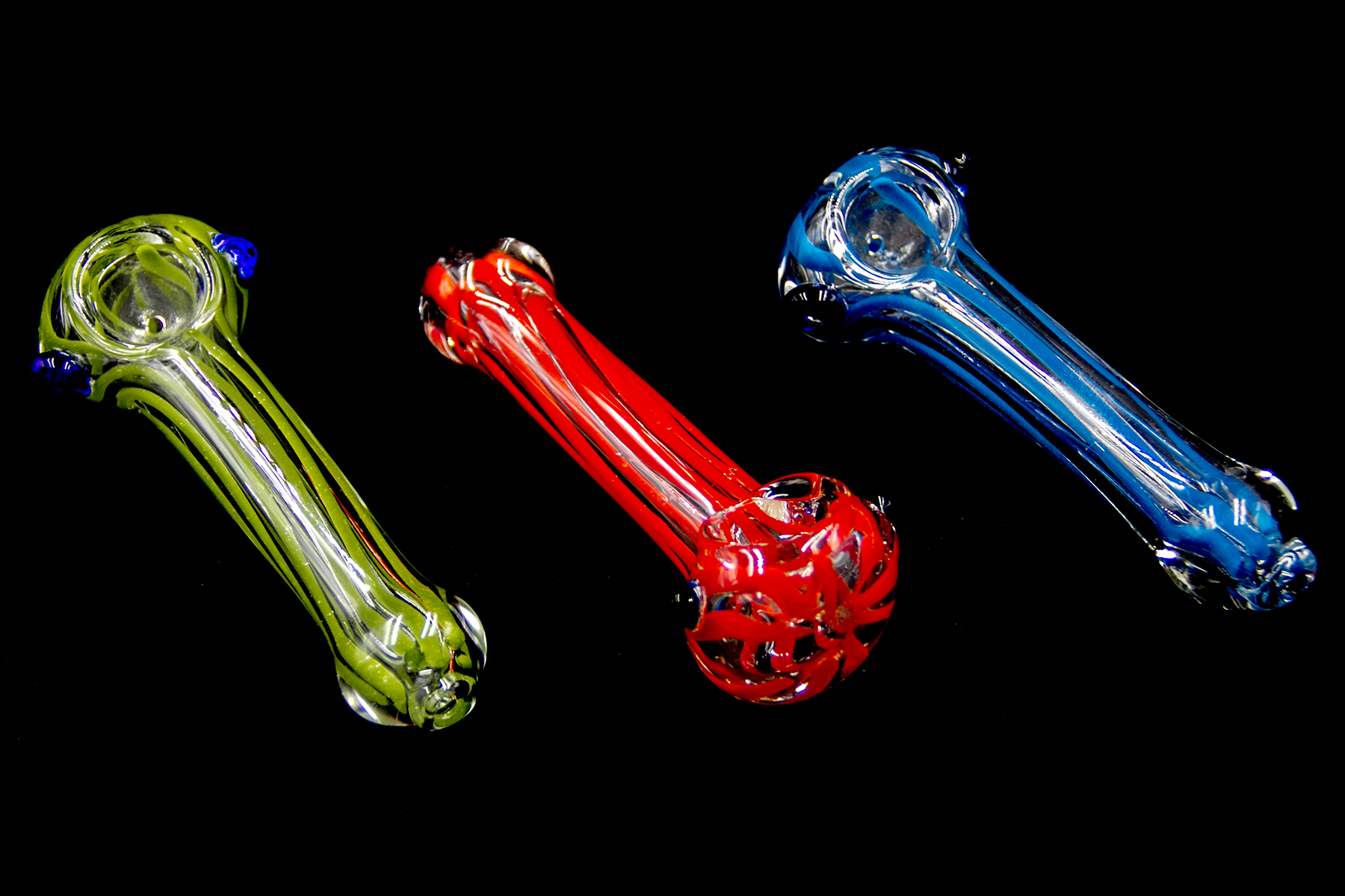 4.5 65gr. Colored Straight Line Clear Glass Pipe