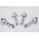 4.5" 116gr. Blue Circular Lining Clear Glass Pipe
