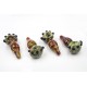 4.5" 140gr. Top 5 Bead Colored Designed Glass Pipe