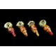 4.5" 140gr. Top 5 Bead Colored Designed Glass Pipe