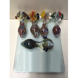4.5" Designed Head Oval Shaped Glass Pipe
