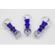 5" 100gr. Crystal Top Bottom Middle Blue Glass Pipe