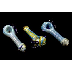 5" 110gr. Side Blue Horns Tube Colored Glass Pipe