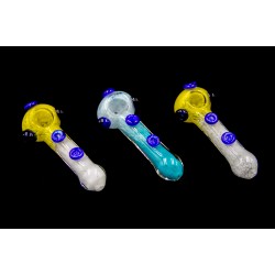 5" 116gr. Multiple Beads Double Colored Glass Pipe