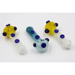 5" 116gr. Multiple Beads Double Colored Glass Pipe