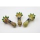 5" 140gr. Top Beads Middle Insect Colored Glass Pipe