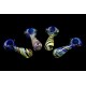 5" 145gr. Blue Head Mixed Colored Lining Fumed Glass Pipe