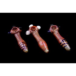 5.5" 105gr. Dotted Tube Colored Beads Glass Pipe