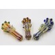 5.5" 128gr. Clear Horns Colored Striped Glass Pipe