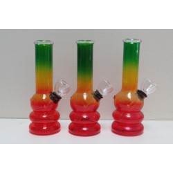 EG-GWP-09- 6" Shiny Rasta Glass Water Pipe