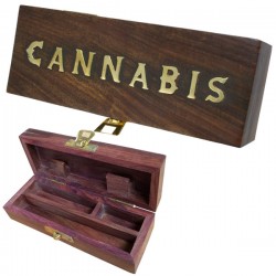 Long Wooden Rolling Box - Cannabis