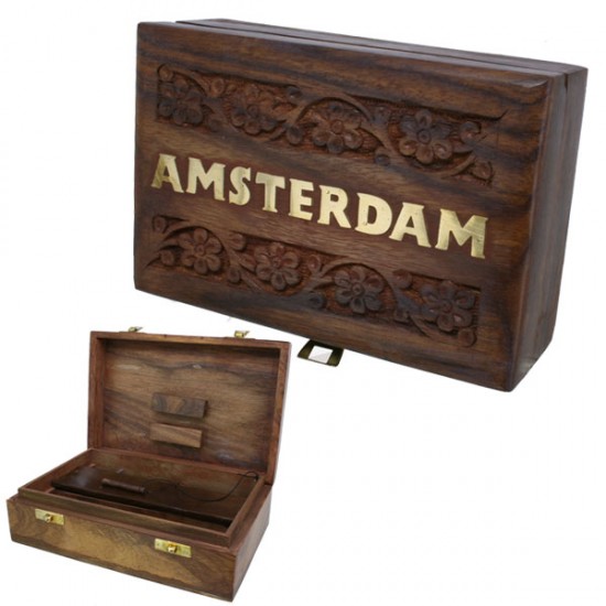 Wooden Rolling Box - Amsterdam Engraved 3