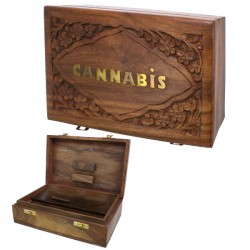 Wooden Rolling Box - Cannabis Engraved 4