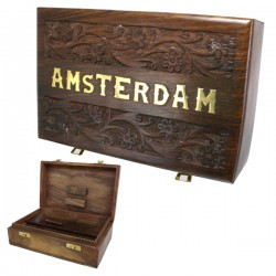 Wooden Rolling Box - Amsterdam Engraved 1