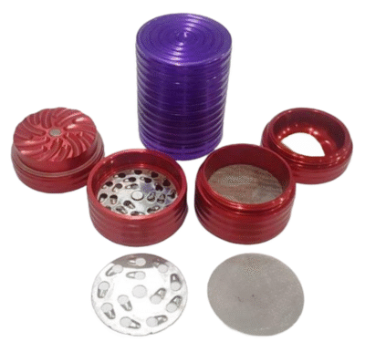 Aluminium Grinder with removable stainless steel blade & removable screen